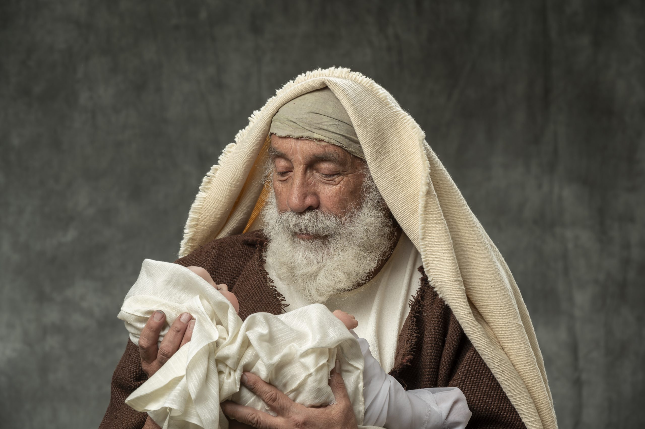 Abraham holding Isaac